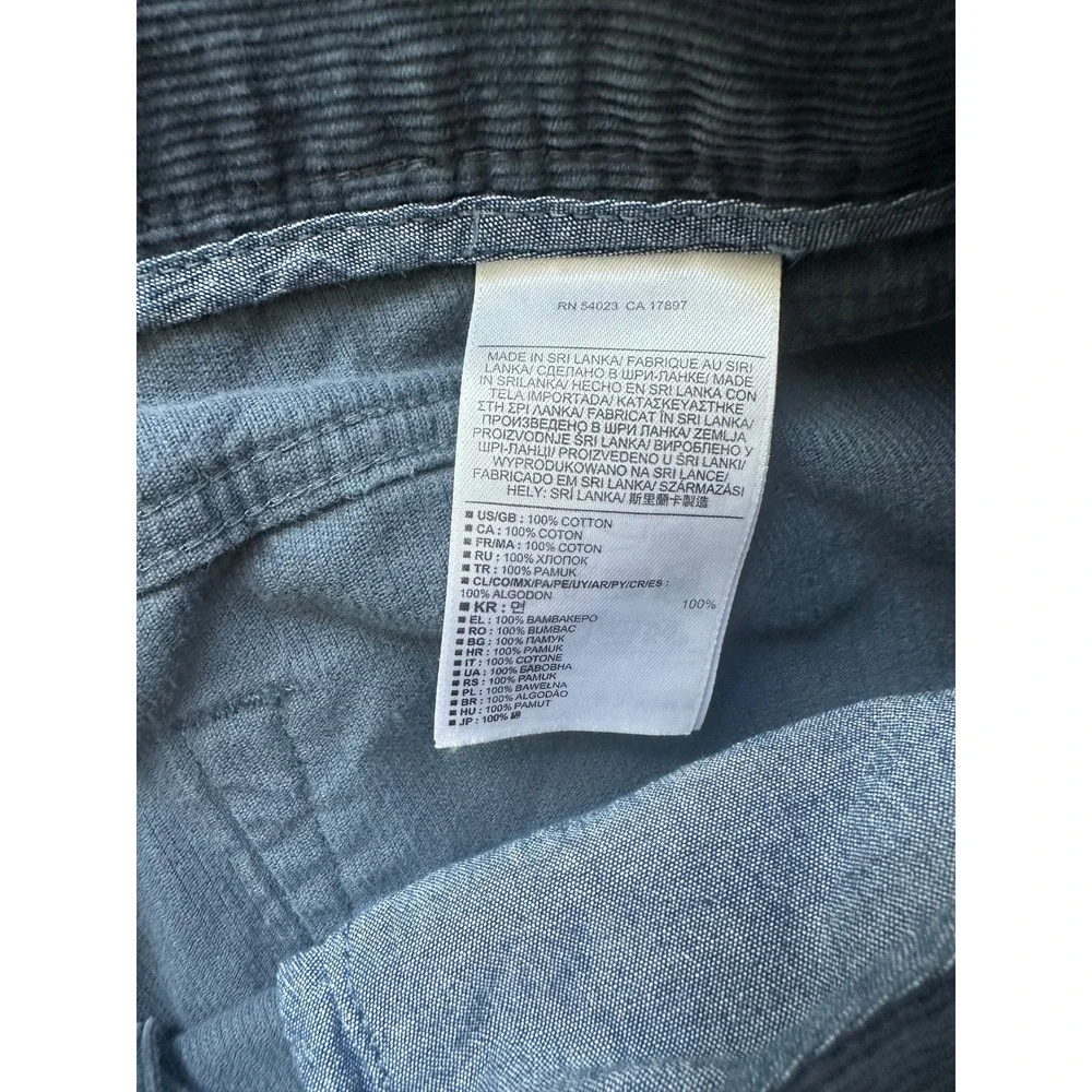 Banana Republic Mens Pima Cotton Corduroy Pants 32x34 Teal Blue Straight‎ Leg